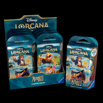 RAVENSBURGER DISNEY: LORCANA - SET 6 AZURITE SEA STARTER DECK DISPLAY (8 MAZZI) - ENG - Disponibile in 2/3 giorni lavorativi