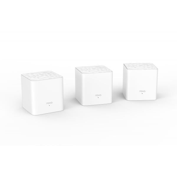 ROUTER TENDA NOVA MW3 3PACK WIRELESS DUAL BAND AC1200 SISTEMA HOME MESH WiFi COMPLETO copertura fino a 300mq,MU-MIMO,sistema QoS - Disponibile in 3-4 giorni lavorativi