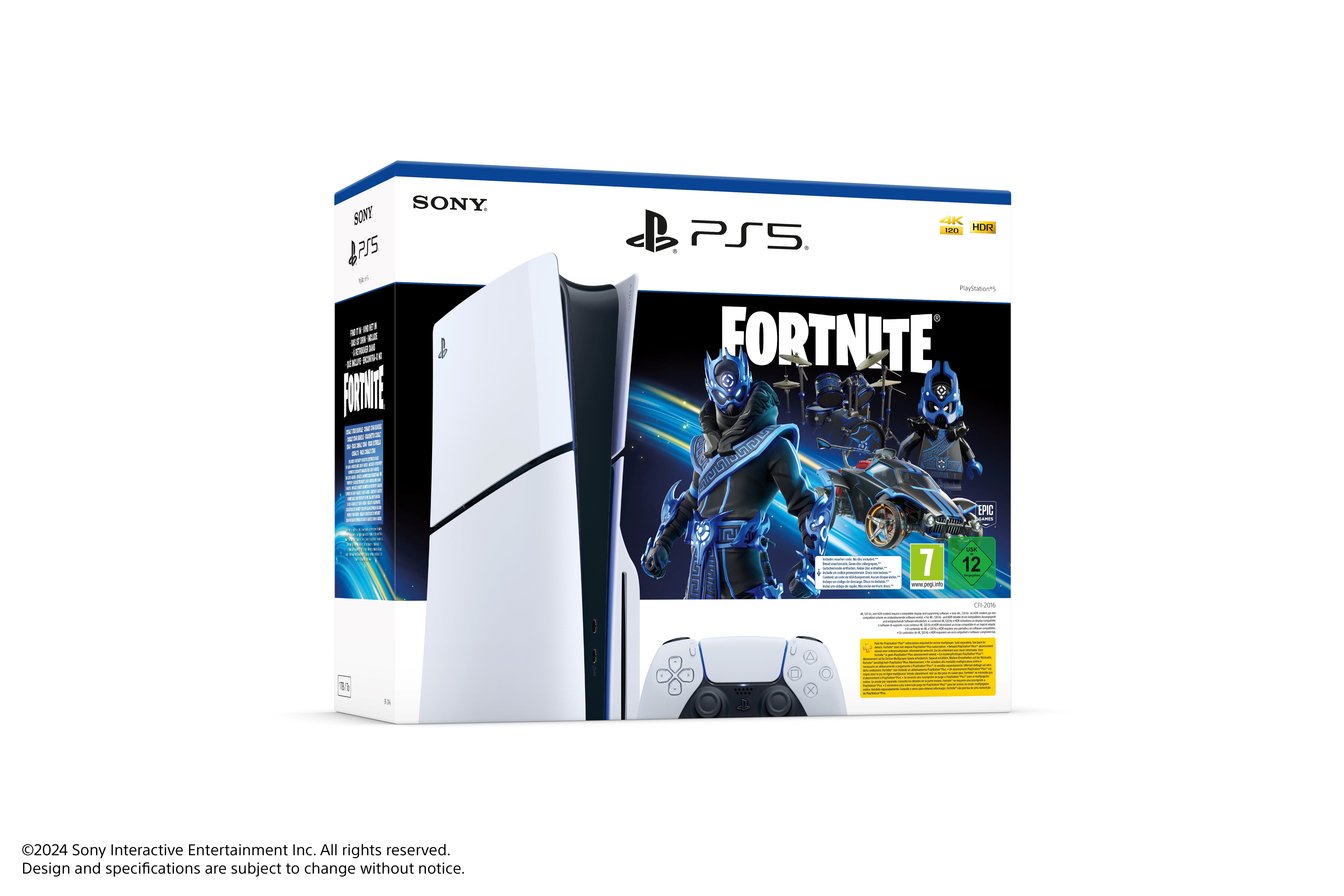 Console Playstation 5 Slim Chassis D - Cobalt Star di Fortnite Bundle - Disponibile in 2/3 giorni lavorativi