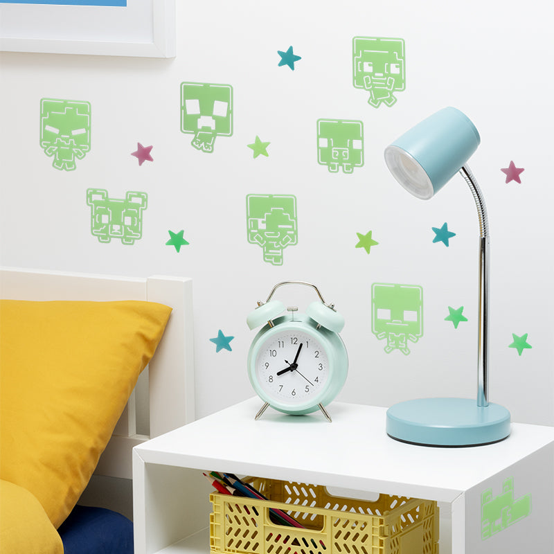 PALADONE - Minecraft Glow in the Dark Wall Decal Stars - Disponibile in 2/3 giorni lavorativi