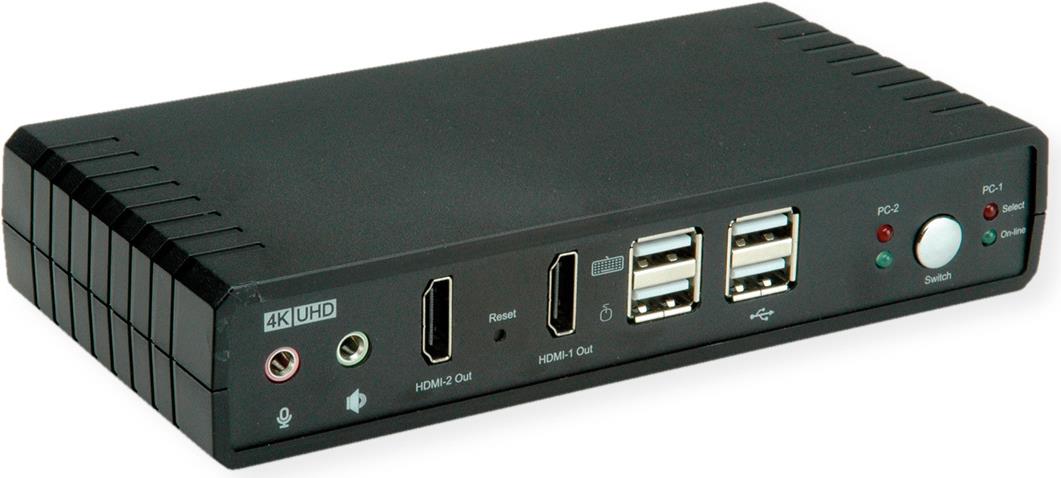 ROLINE KVM Switch Dual Head 1U-2PCs HDMI 4K60 - KVM-Umschalter (14.01.3047) - Disponibile in 6-7 giorni lavorativi