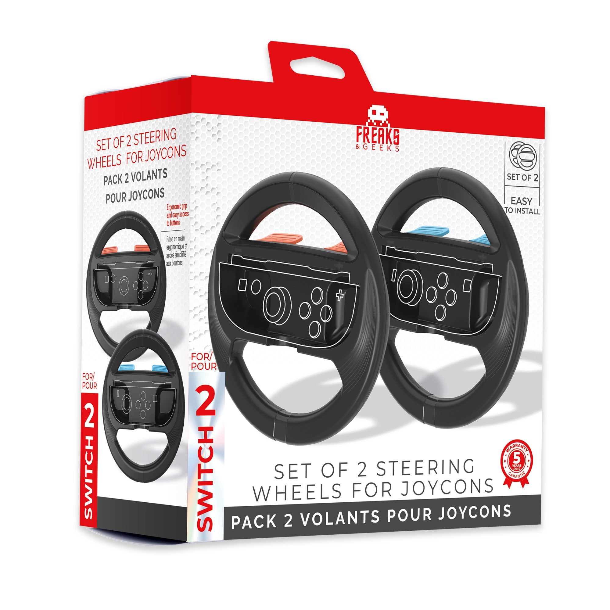 Switch 2 FREAKS AND GEEKS Wheels for Switch 2 Joy-con x2 (Black) - Data di uscita 05/06/2025 Trade Invaders