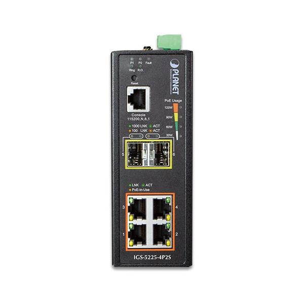 PLANET IGS-5225-4P2S switch di rete Gestito L2+ Gigabit Ethernet (10/100/1000) Supporto Power over Ethernet (PoE) Blu - Disponibile in 6-7 giorni lavorativi