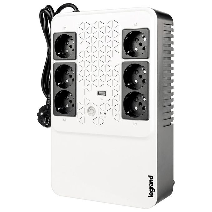 Legrand UPS BTicino 310082 Gruppo di Continuita' New Keor Multiplug con Caricatore USB 800 VA-480W 6 Prese Multistandard - Disponibile in 3-4 giorni lavorativi