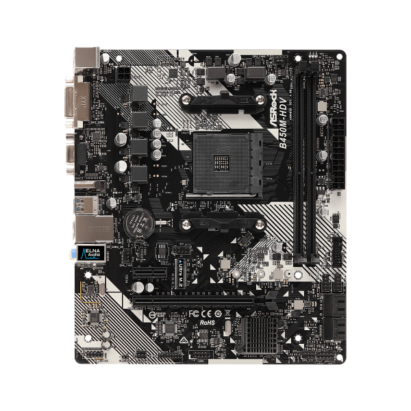 ASROCK MB AMD B450, B450M-HDV R4.0 2DDR4 PCI-E X16 M2 DVI/HDMI MATX - Disponibile in 3-4 giorni lavorativi
