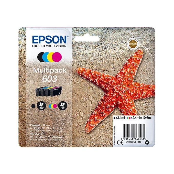 Epson Multipack 4-Colori 603 Cartucce d'Inchiostro - Disponibile in 3-4 giorni lavorativi