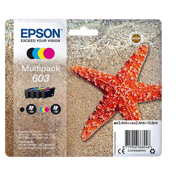 EPSON 603 Ink Multipack 4 colori cartuccia d'inchiostro - Nero, ciano, magenta, giallo - Disponibile in 3-4 giorni lavorativi