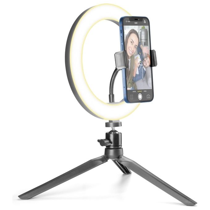 Cellular Line Anello Luminoso a Led con Treppiedi per Selfie - Disponibile in 3-4 giorni lavorativi