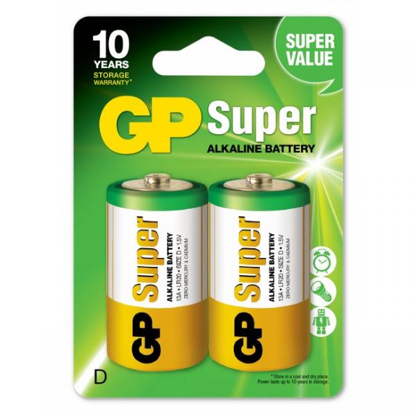 Pile Alkaline GP D Super (blister 2pz) - Disponibile in 2/3 giorni lavorativi