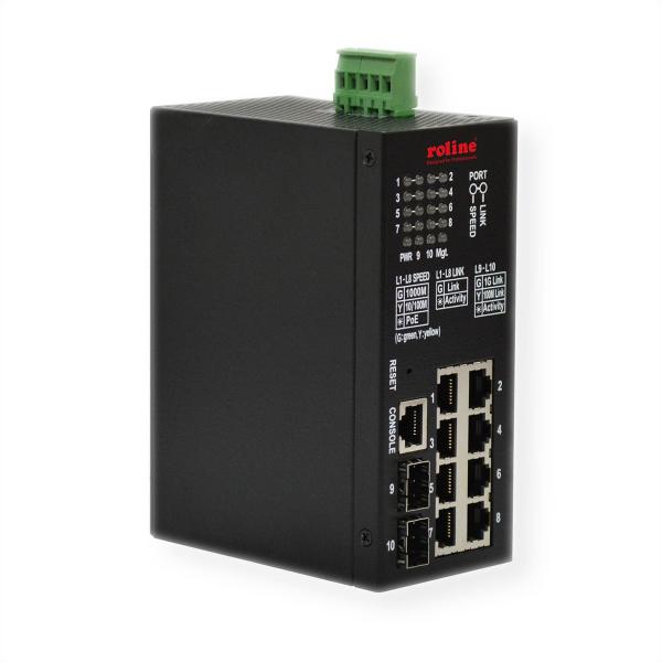 ROLINE 21.13.1137 switch di rete Gestito L2 Gigabit Ethernet (10/100/1000) Supporto Power over Ethernet (PoE) Nero - Disponibile in 6-7 giorni lavorativi
