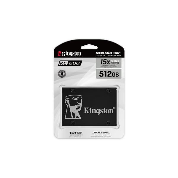 Kingston KC600 SSD, SKC600-512 Gb 2.5'' SATA Rev 3.0, 3D TLC, Crittografia XTS AES a 256-bit - Disponibile in 3-4 giorni lavorativi