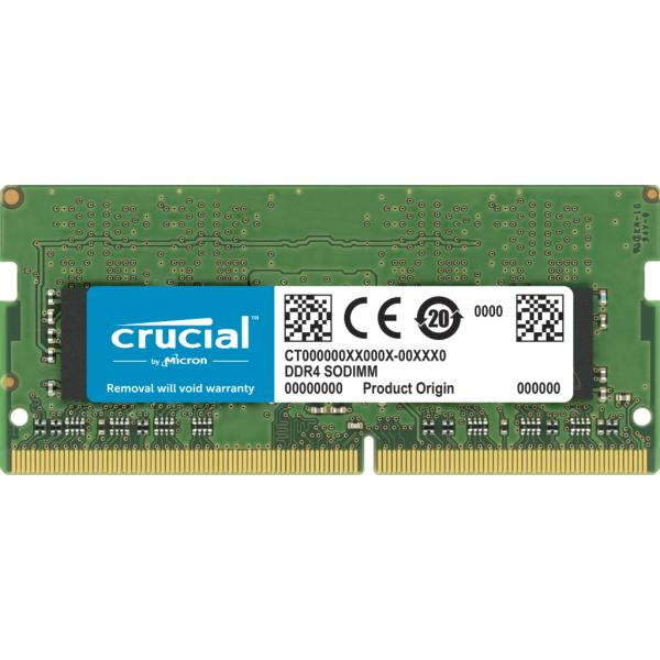 Crucial - DDR4 - kit - 64 GB: 2 x 32 GB - SO DIMM 260-pin - 3200 MHz / PC4-25600 - CL22 - 1.2 V - senza buffer - non ECC - Disponibile in 3-4 giorni lavorativi
