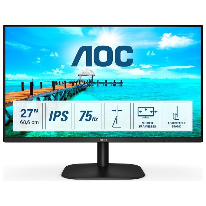 AOC Monitor Flat 27'' Basic-Line 27b2h 1920x1080 Pixel Full Hd Led Tempo di risposta 7 ms - Disponibile in 3-4 giorni lavorativi