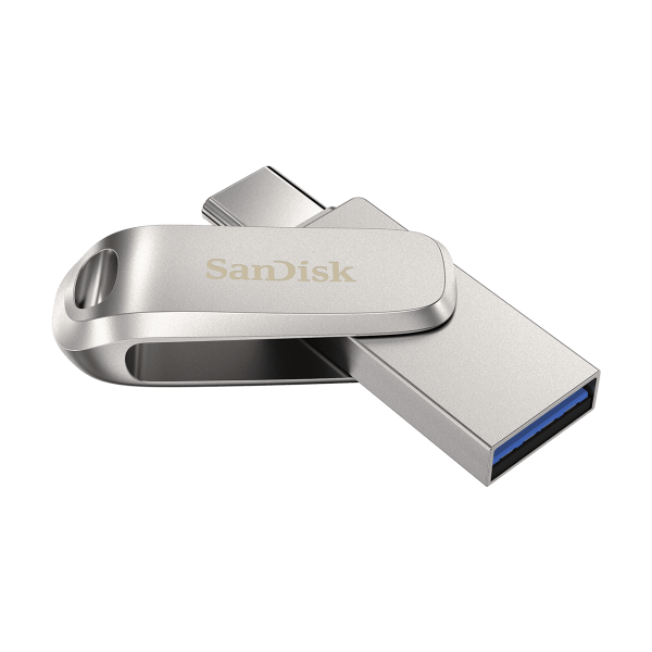 Scheda Di Memoria Micro SD con Adattatore SanDisk Ultra Dual Drive Luxe Argentato Acciaio 64 GB - Disponibile in 3-4 giorni lavorativi