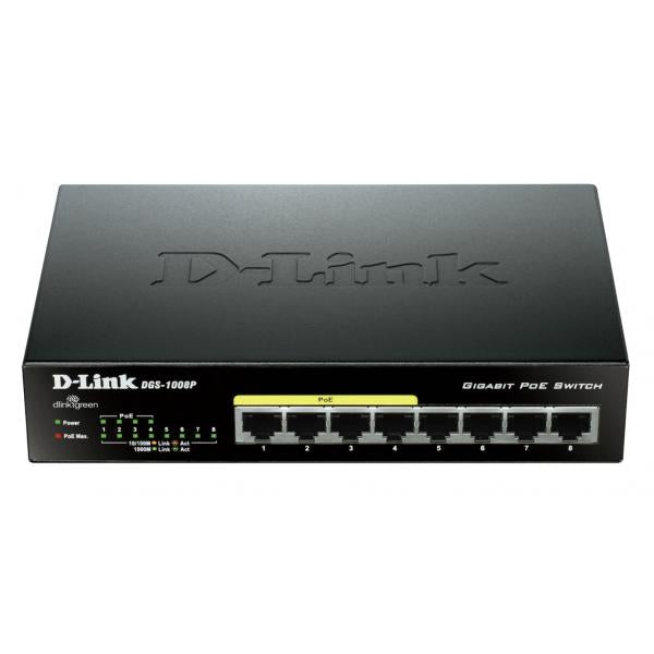 D-LINK SWITCH 8 PORTE GIGABIT 10/100/1000 DI CUI 4 POE - Disponibile in 3-4 giorni lavorativi
