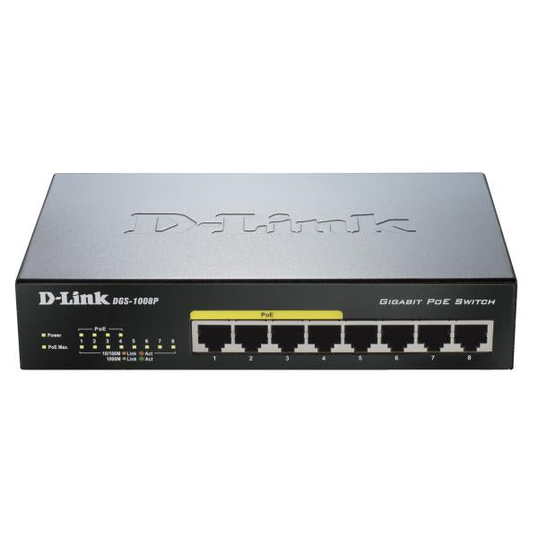 D-LINK SWITCH 8 PORTE GIGABIT 10/100/1000 DI CUI 4 POE - Disponibile in 3-4 giorni lavorativi