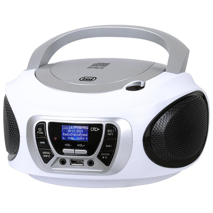 Trevi CMP 510 DAB Stereo Portatile Cd Boombox Radio DAB-DAB+ con RDS Usb Aux-In Presa Cuffia Bianco - Disponibile in 3-4 giorni lavorativi