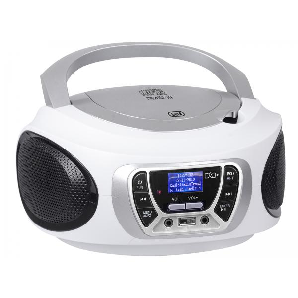 Trevi CMP 510 DAB Stereo Portatile Cd Boombox Radio DAB-DAB+ con RDS Usb Aux-In Presa Cuffia Bianco - Disponibile in 3-4 giorni lavorativi