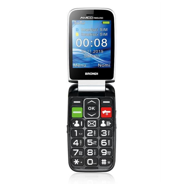 CELLULARE BRONDI AMICO FAVOLOSO 2.8" DUAL SIM BLACK SENIOR PHONE ITALIA - Disponibile in 3-4 giorni lavorativi