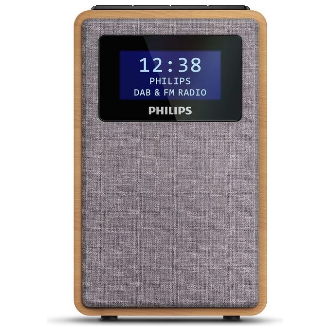 Philips TAR5005-10 Radio Orologio Digitale Grigio e Legno - Disponibile in 3-4 giorni lavorativi