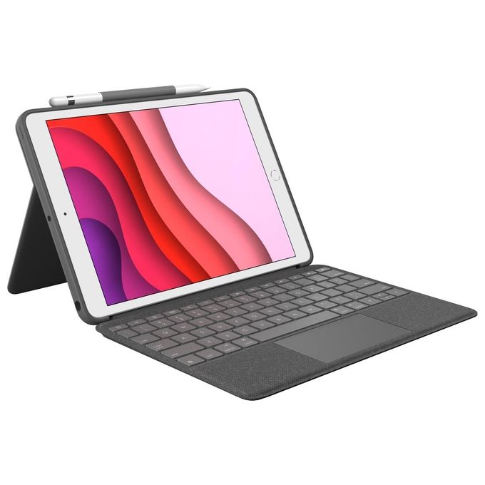 Ipad Nuovo Logitech COMBO TOUCH Custodia con tastiera retroilluminata e rimovibile con trackpad e Smart Connector per iPad (9a 8a 7a gen) - Disponibile in 3-4 giorni lavorativi