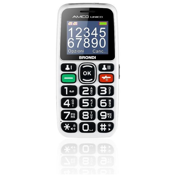 Brondi Telefono Cellulare Amico Unico Bianco - Disponibile in 3-4 giorni lavorativi