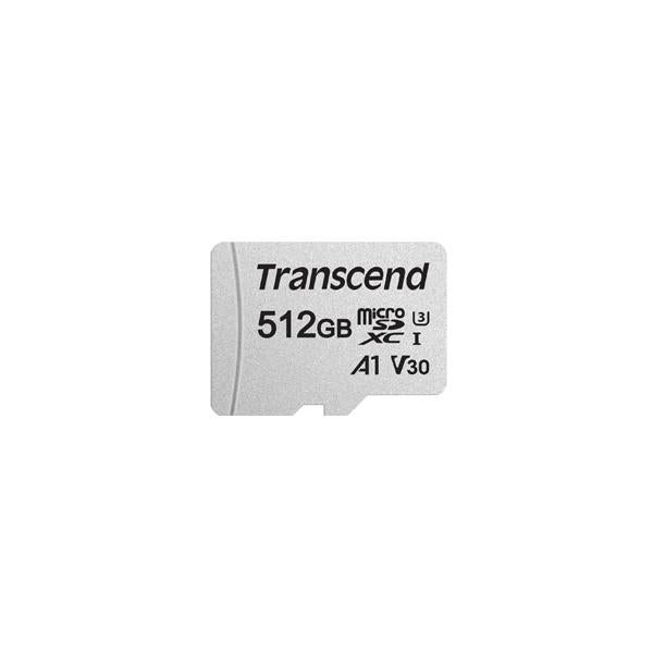Transcend 300S - Scheda di memoria flash (adattatore in dotazione) - 512 GB - A1 / Video Class V30 / UHS-I U3 / Class10 - microSDXC - Disponibile in 3-4 giorni lavorativi