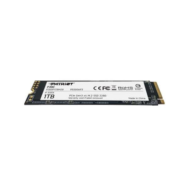 SSD PATRIOT 1TB P300 M.22280 PCIe Gen3 x4 READ:1700MB WRITE:1650 MB/S - P300P1TBM28 - Disponibile in 3-4 giorni lavorativi