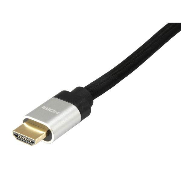 Conceptronic Cavo HDMI 3mt HDMI tipo A Standard Nero-Argento - Disponibile in 3-4 giorni lavorativi