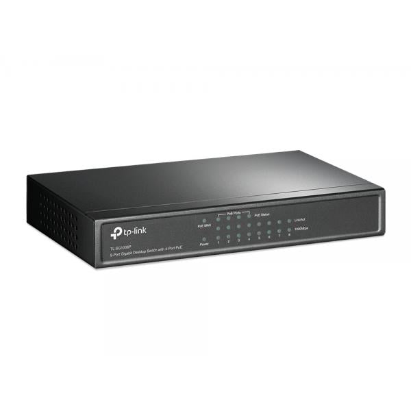 TP-Link Desktop switch 8 porte gigabit 4 porte PoE 55W TL-SG1008P - Disponibile in 3-4 giorni lavorativi