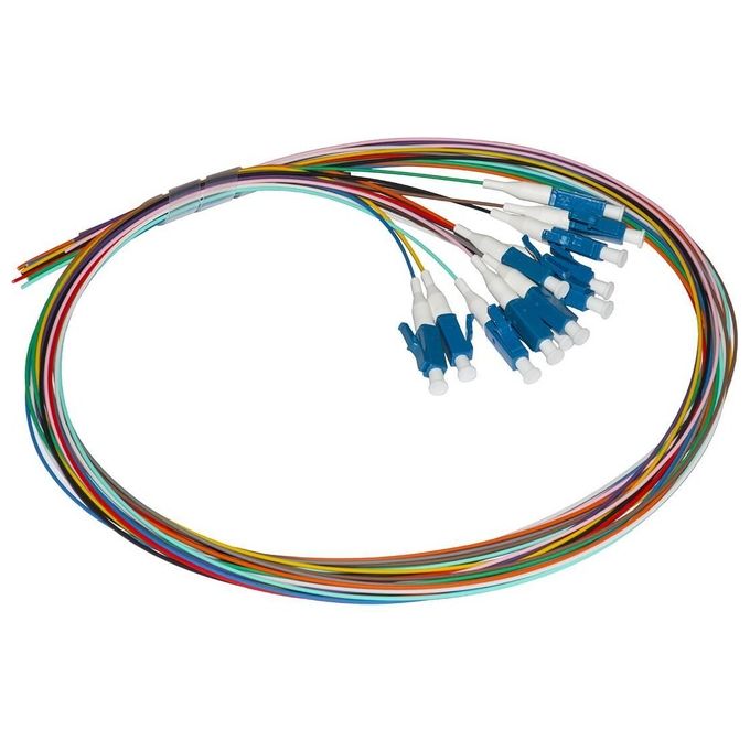 Link set 12 cavi pigtail fibra ottica colorati connettori lc singlemode simplex 1 mt - Disponibile in 3-4 giorni lavorativi