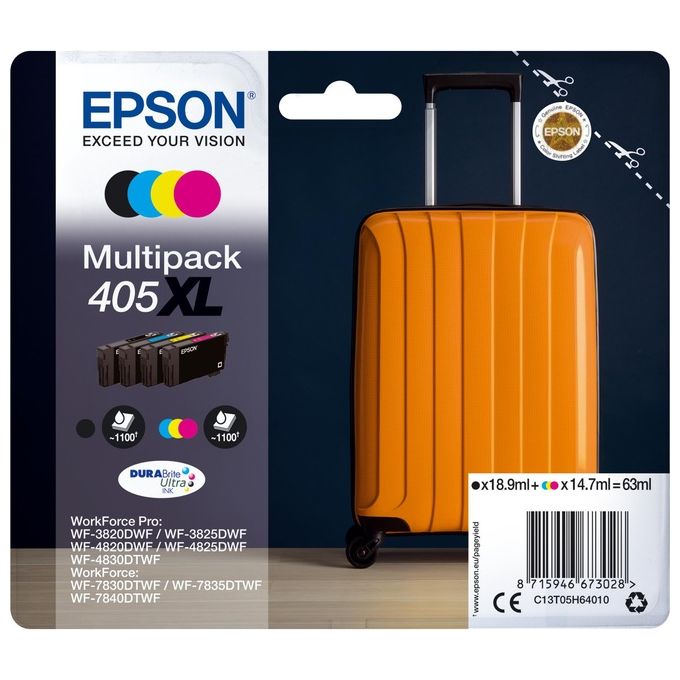 Epson Multipack 4 Colori 405 Xl Durabrite - Disponibile in 3-4 giorni lavorativi