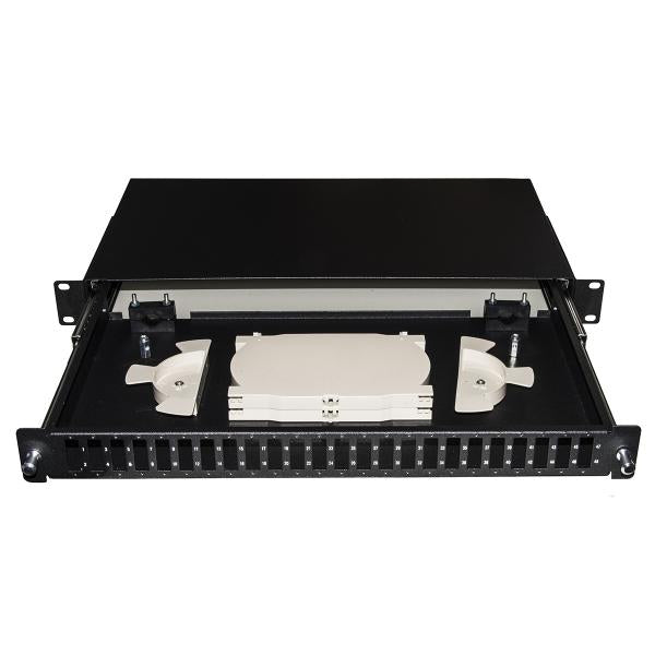 Link Cassetto Fibra Ottica 24 Porte per Adattatori SC Duplex 1 Unita' per Installazione 19'' Nero - Disponibile in 3-4 giorni lavorativi