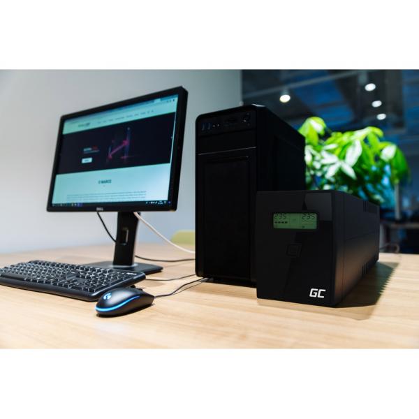 Greencell UPS Gruppo Di Continuità 600VA 2 Schuko UPS01LCD - Disponibile in 2-4 giorni lavorativi