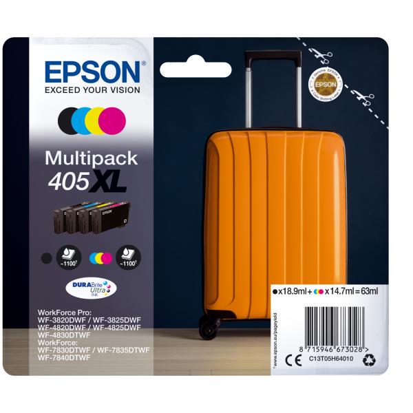 EPSON 405 XL DURANBRITE CARTUCCIA INK-JET MULTICOLORE NERO CIANO MAGENTA GIALLO - Disponibile in 3-4 giorni lavorativi Epson