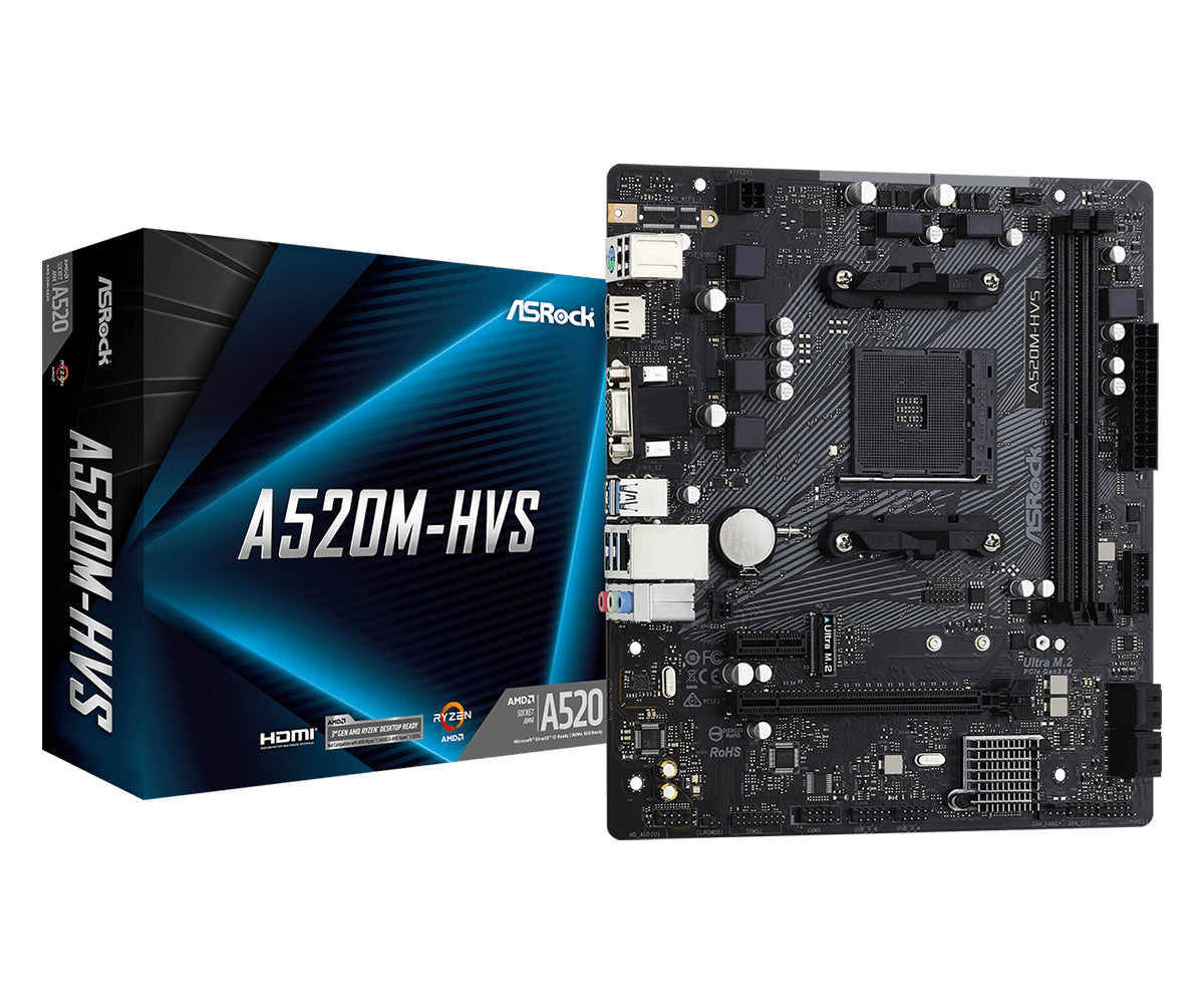 ASROCK A520M-HVS AMD A520 SOCKET AM4 MICRO ATX - Disponibile in 3-4 giorni lavorativi