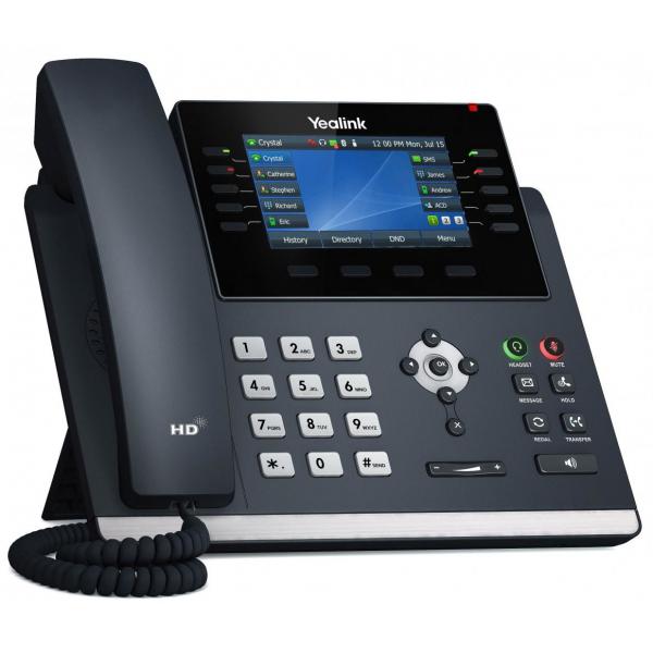 YEALINK TELEFONO VOIP 2XLAN GIGABIT, DISPLAY A COLORI 4,3, 1XRJ9, 16 LINEE SIP - Disponibile in 3-4 giorni lavorativi