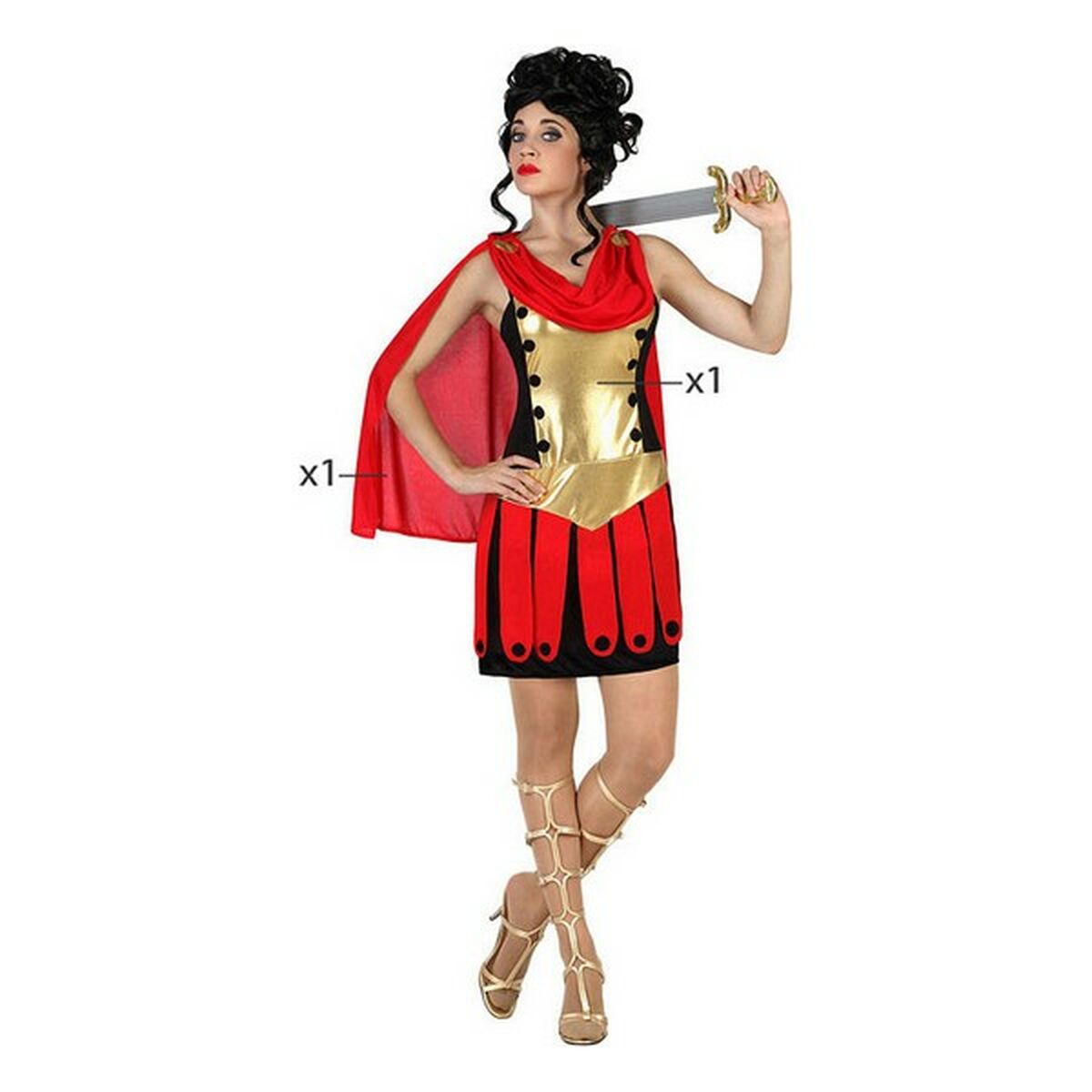 Costume per Adulti (2 pcs) Guerriera Romana Taglia:XS/S - Disponibile in 3-4 giorni lavorativi