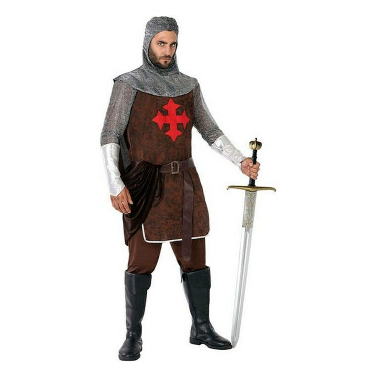 Costume per Adulti 113954 Cavaliere delle Crociate Taglia:XS/S - Disponibile in 3-4 giorni lavorativi