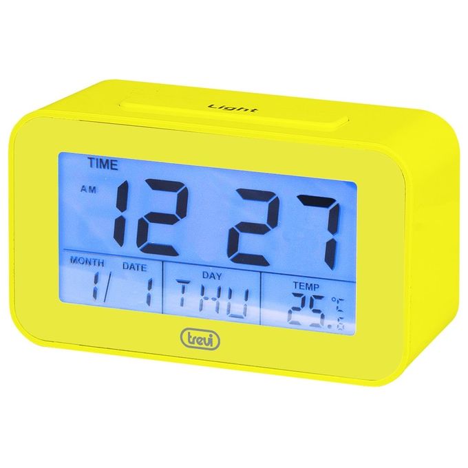 Trevi SLD 3P50 Orologio Digitale Termometro Grande Display LCD Retroilluminato Sveglia Programmabile Funzione Snooze Giallo - Disponibile in 3-4 giorni lavorativi