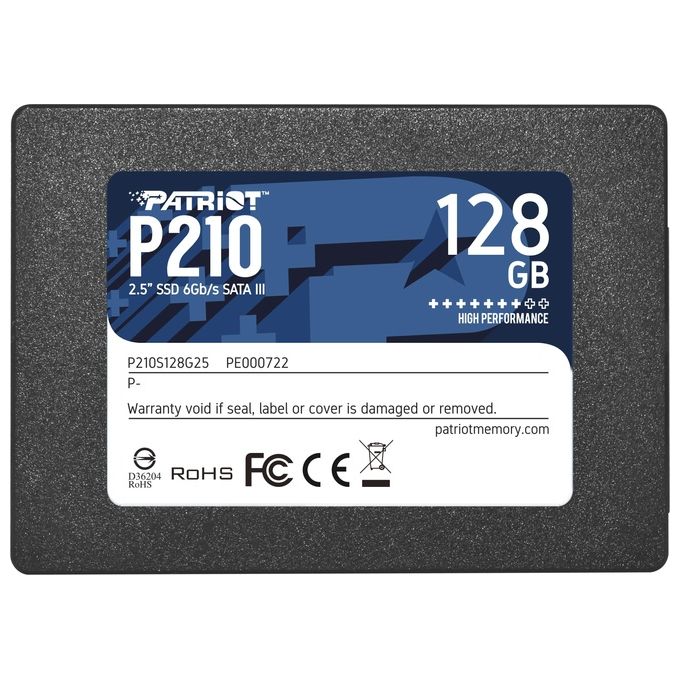 Patriot Memory P210 Unita' allo Stato Solido 2.5'' 128Gb Serial ATA III - Disponibile in 3-4 giorni lavorativi