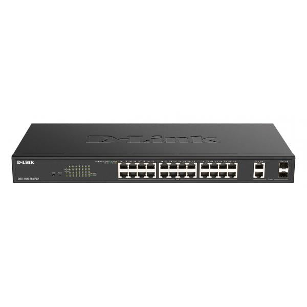 D-Link DGS-1100-26MPV2 switch di rete Gestito L2 Gigabit Ethernet (10/100/1000) Supporto Power over Ethernet (PoE) Nero - Disponibile in 6-7 giorni lavorativi