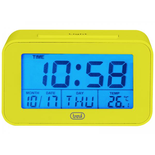 Trevi SLD 3P50 Orologio Digitale Termometro Grande Display LCD Retroilluminato Sveglia Programmabile Funzione Snooze Giallo - Disponibile in 3-4 giorni lavorativi