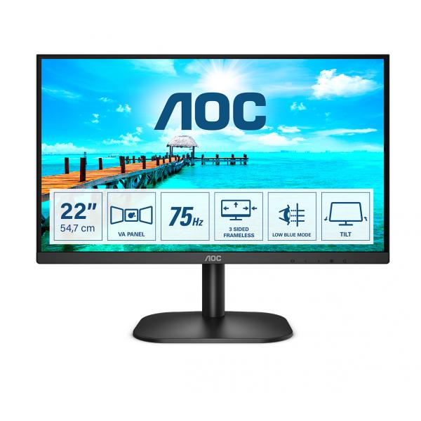 MONITOR AOC 21,5" VA VGA HDMI 22B2H/EU - Disponibile in 3-4 giorni lavorativi