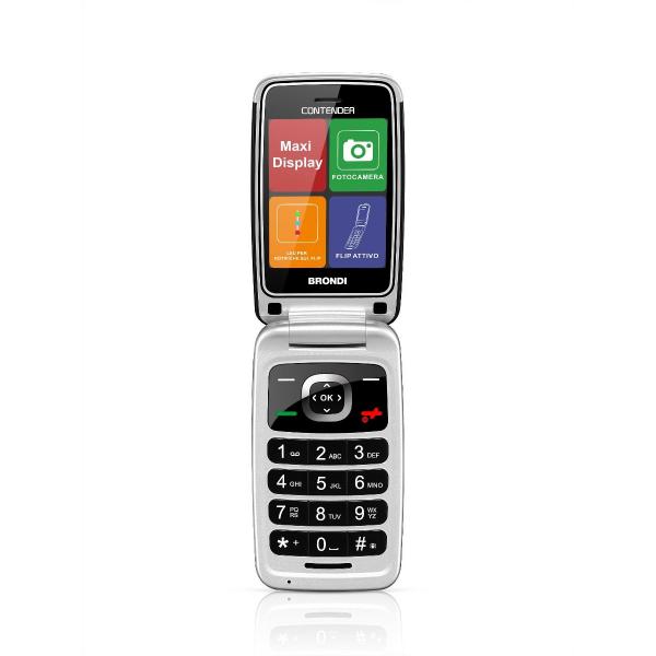 CELLULARE BRONDI CONTENDER 3" RADIO FM SMS FOTOCAMERA DUAL SIM BLACK SILVER SENIOR PHONE - Disponibile in 3-4 giorni lavorativi