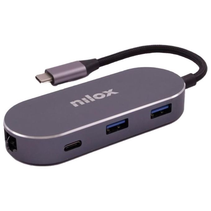 Nilox NXDSUSBC02 Mini Docking Stat Hdmi 3 Usb Pd Eth Usb Tipo-C - Disponibile in 3-4 giorni lavorativi