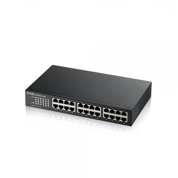 Switch ZYXEL GS-1100-24E Unmanaged, 24 porte Gigabit, design senza ventole, Desktop/Rack - GS1100-24E-EU0103F - Disponibile in 3-4 giorni lavorativi