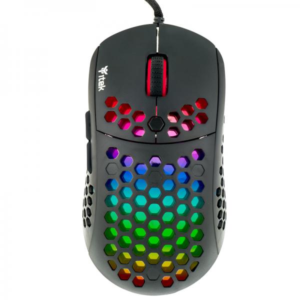 Mouse Gaming itek G71 - 12000DPI, RGB, Software, Sensore P3327, ultra leggero, nido d'ape - Disponibile in 3-4 giorni lavorativi Itek