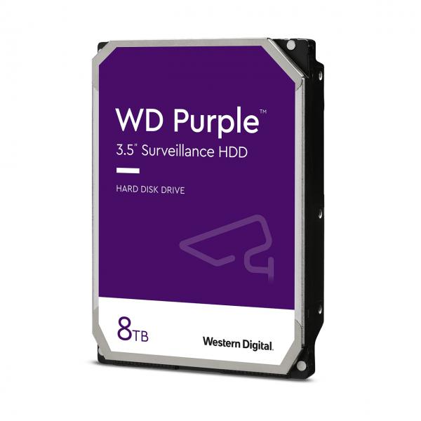 WESTERN DIGITAL HDD PURPLE 8TB 3,5 5400RPM SATA 6GB/S BUFFER 128MB - Disponibile in 3-4 giorni lavorativi