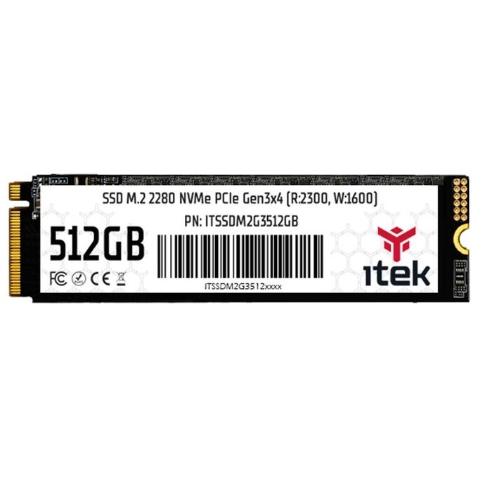 Itek ITSSDM2G3512GB Drives allo Stato Solido M.2 512Gb PCI Express 3.0 3D NAND NVMe - Disponibile in 3-4 giorni lavorativi